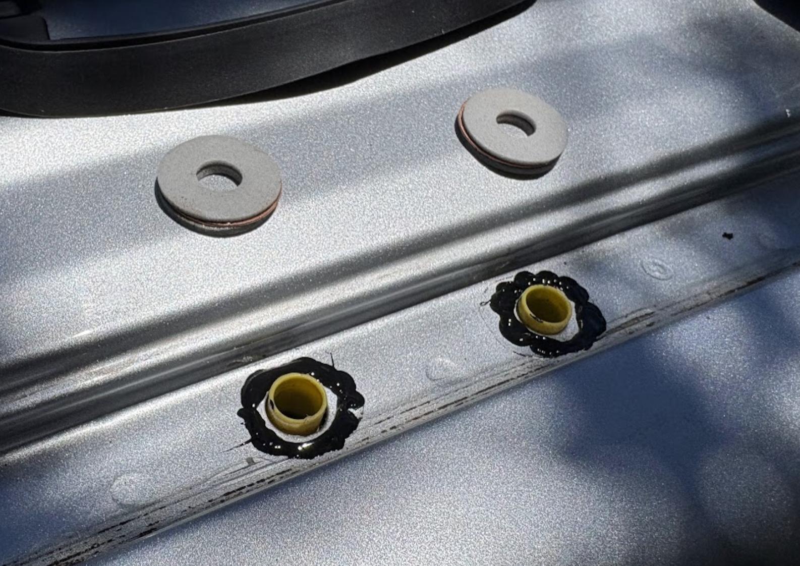 Toyota 200 Series RCP mounts install sealant on roof gutter